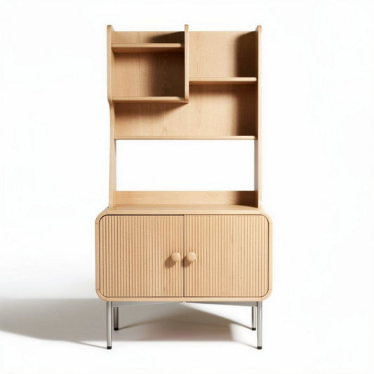 Houten kast met opbergmogelijkheden en metalen poten 80 x 40 x 120cm