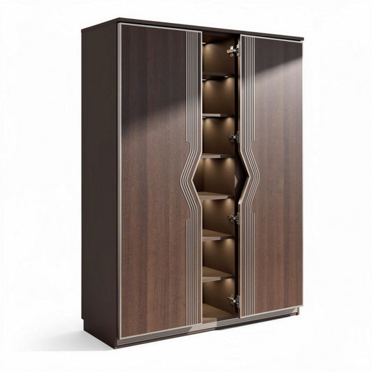 Houten kast met verlichting en opbergruimte afmetingen 80 x 40 x 180cm