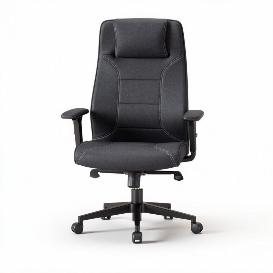Ergonomische bureaustoel met verstelbare rugleuning en armleuningen in zwart 55 x 55 x 100cm