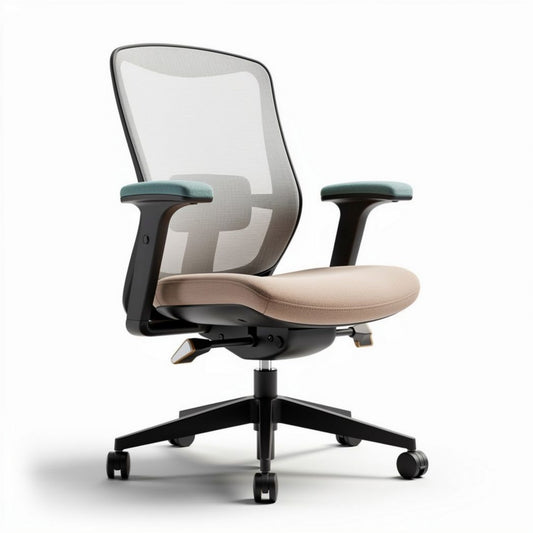 Ergonomische bureaustoel met mesh rugleuning en zachte zitting 60 x 60 x 100cm