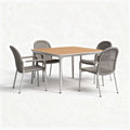 Tuinset van aluminium en wicker inclusief vier stoelen 150 x 150 x 75cm